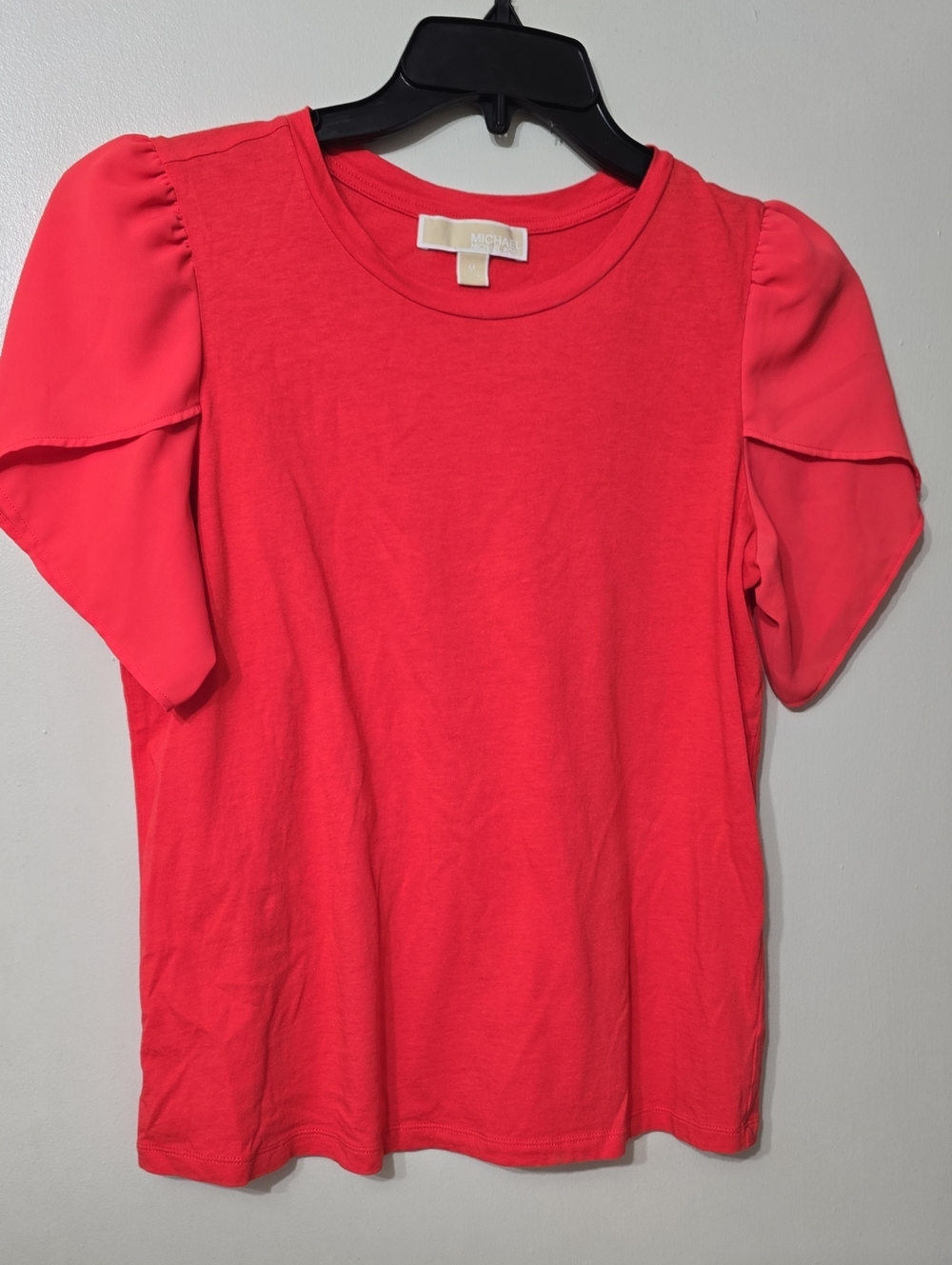 MICHAEL Michael Kors Coral Puff-Sleeve Short Sleeve Tee